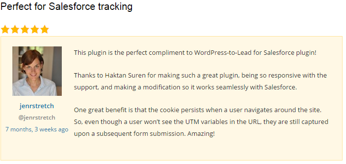 HandL UTM Grabber / Tracker – WordPress plugin