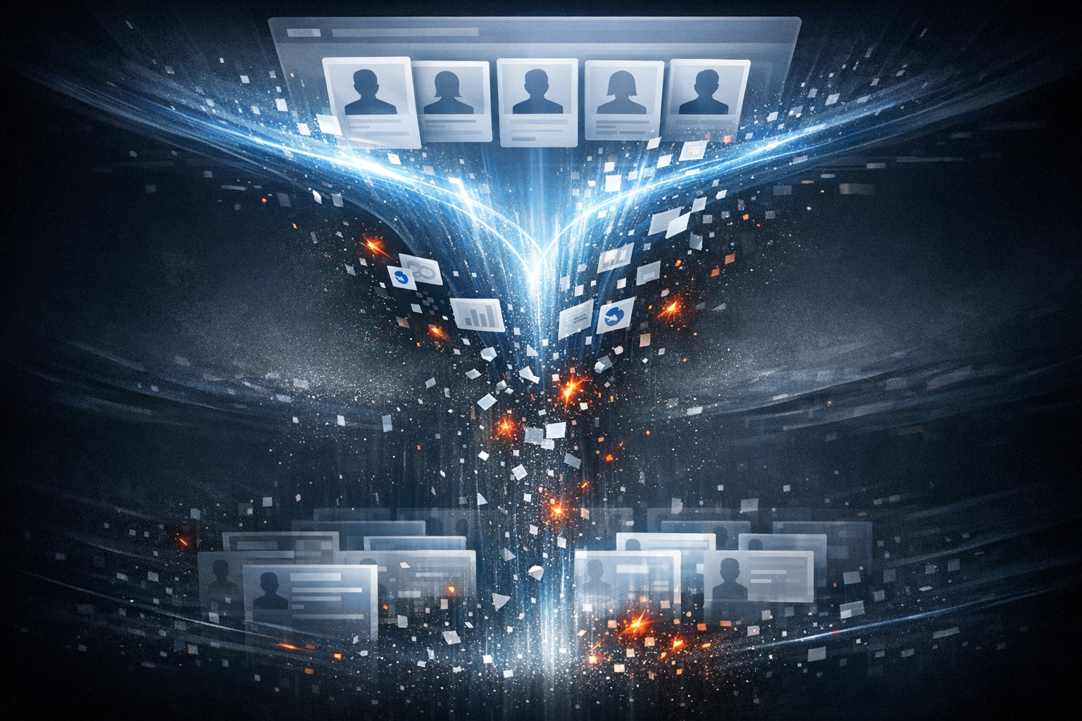 Lead funnel showing where WordPress form tracking data gets lost